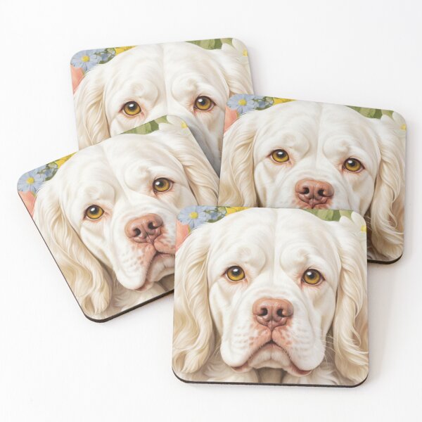Item preview, Clumber Spaniel Floral Painting Art designed and sold by TheAnimalZ00.