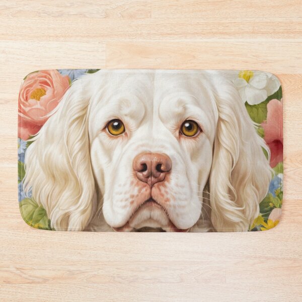 Item preview, Clumber Spaniel Floral Painting Art designed and sold by TheAnimalZ00.