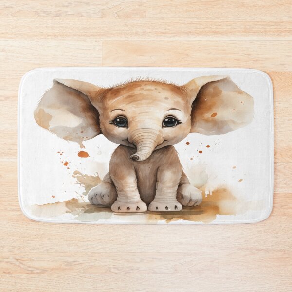 Item preview, Watercolor Baby Elephant with Gentle Expression designed and sold by Visionary Vibez.