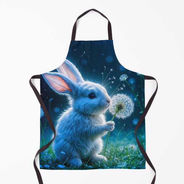 Item preview, White Rabbit Blowing Dandelion with Ethereal Lights designed and sold by koreatvtea.