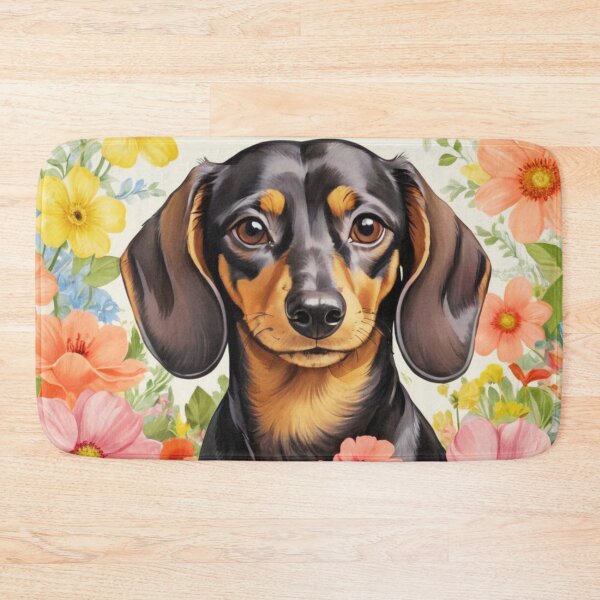 Item preview, Dachshund Floral Painting Art designed and sold by TheAnimalZ00.