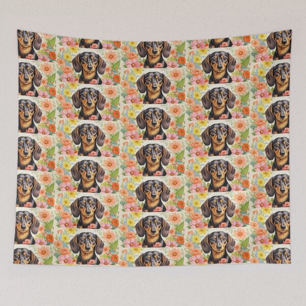 Item preview, Dachshund Floral Painting Art designed and sold by TheAnimalZ00.