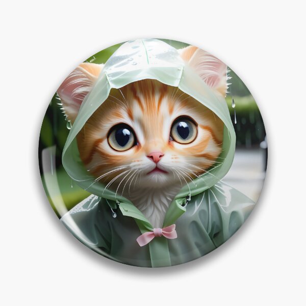 Item preview, Cat with a raincoat - Arte digital moderno designed and sold by Ai-michiart.