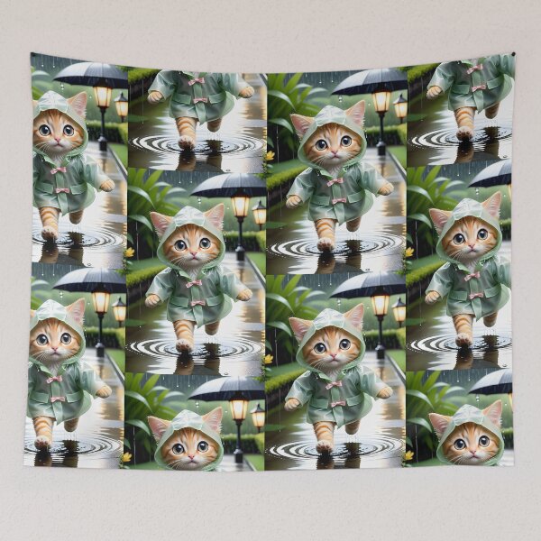 Item preview, Cat with a raincoat - Modern digital art designed and sold by Ai-michiart.