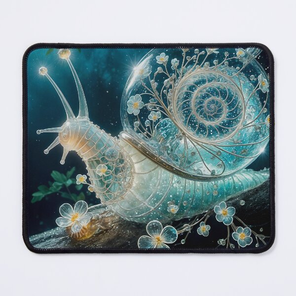 Item preview, Jade Crystal Snail Shell with Bioluminescent Flowers designed and sold by koreatvtea.