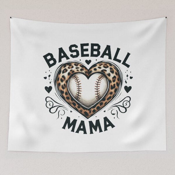 Item preview, Baseball Mama Leopard Heart designed and sold by Deritapen.