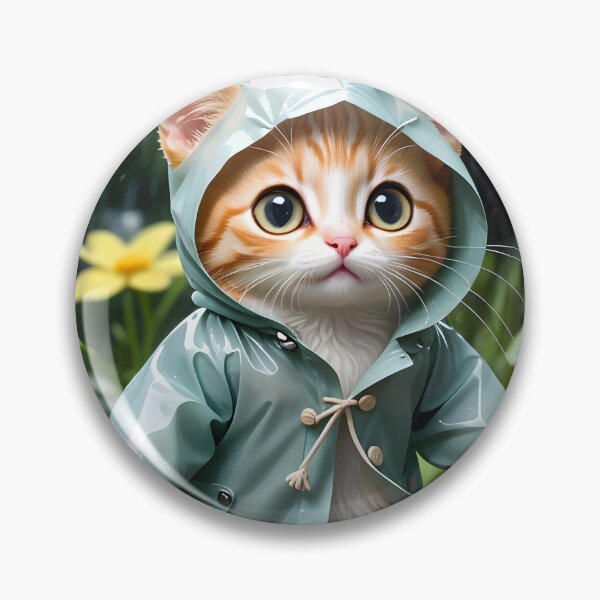 Item preview, Cat with a raincoat - Arte digital moderno designed and sold by Ai-michiart.
