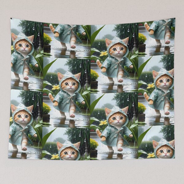 Item preview, Cat with a raincoat - Modern digital art designed and sold by Ai-michiart.