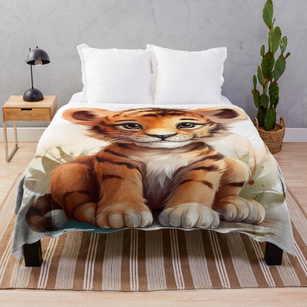 Item preview, Watercolor Baby Tiger with Gentle Expression designed and sold by Visionary Vibez.