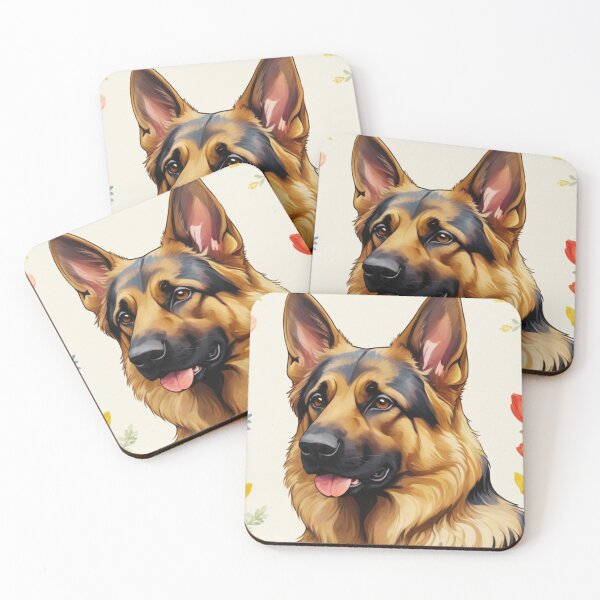 Item preview, German Shepherd Floral Painting Art designed and sold by TheAnimalZ00.