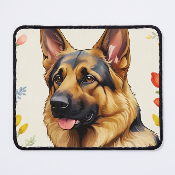 Item preview, German Shepherd Floral Painting Art designed and sold by TheAnimalZ00.