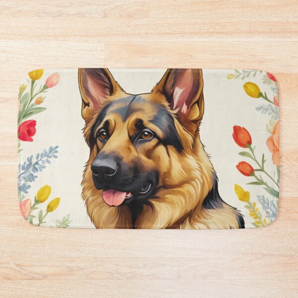 Item preview, German Shepherd Floral Painting Art designed and sold by TheAnimalZ00.