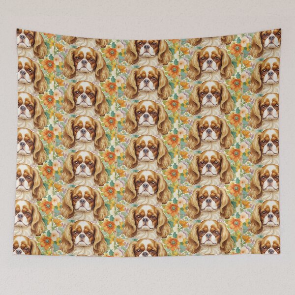 Item preview, English Toy Spaniel Floral Painting Art designed and sold by TheAnimalZ00.