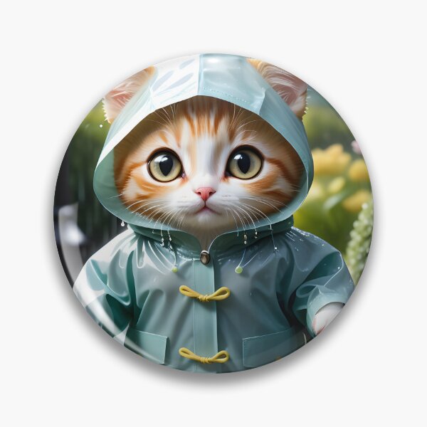 Item preview, Cat with a raincoat - Arte digital moderno designed and sold by Ai-michiart.