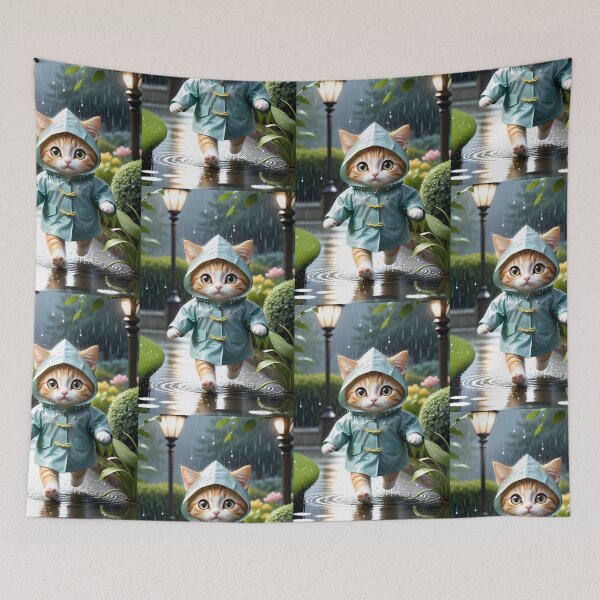 Item preview, Cat with a raincoat - Modern digital art designed and sold by Ai-michiart.