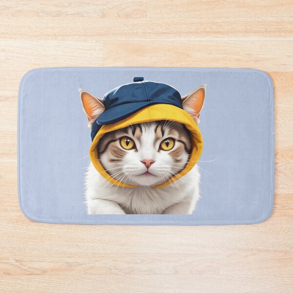 Item preview, tabby cat wearing a blue baseball cap designed and sold by anydesign01.