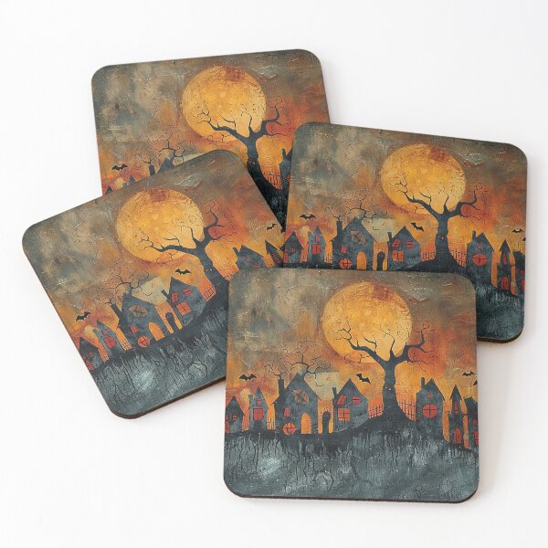 Item preview, Spooky Halloween Village designed and sold by NeoNebulaArt.
