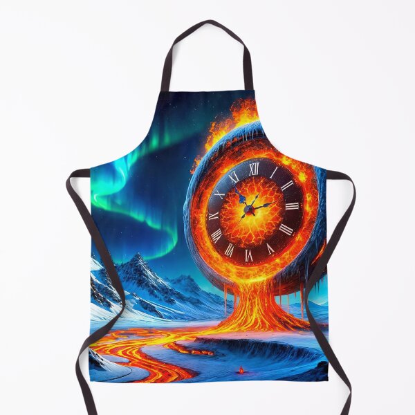 Item preview, Molten Lava Clock Above Snowy Peaks designed and sold by koreatvtea.