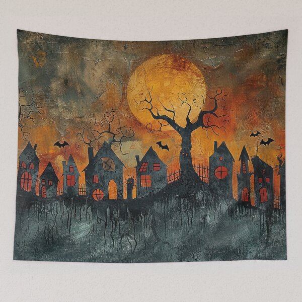 Item preview, Spooky Halloween Village designed and sold by NeoNebulaArt.