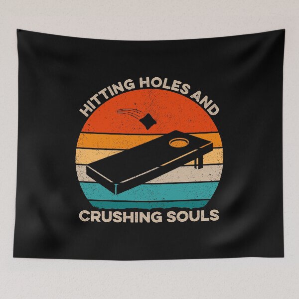 Item preview, Hitting Holes and Crushing Souls - Cornhole Player Gift designed and sold by zeviwanty.