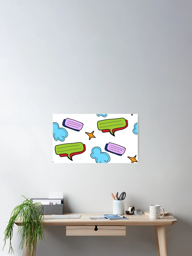 Thumbnail 2 of 3, Poster, Speech bubble pattern designed and sold by Ryslissa.