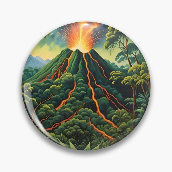 Item preview, Acrylic Volcano Island with Lush Forest designed and sold by koreatvtea.