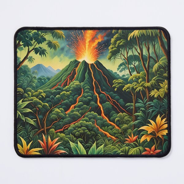 Item preview, Acrylic Volcano Island with Lush Forest designed and sold by koreatvtea.