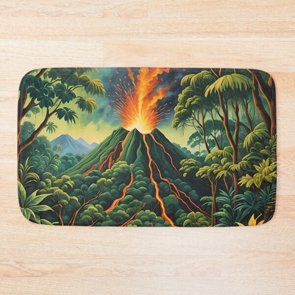 Item preview, Acrylic Volcano Island with Lush Forest designed and sold by koreatvtea.