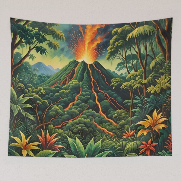 Item preview, Acrylic Volcano Island with Lush Forest designed and sold by koreatvtea.