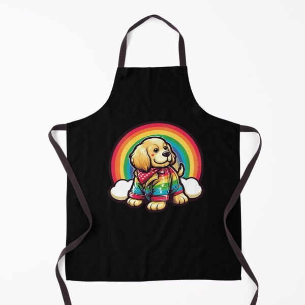 Artikelvorschau, Regenbogen Retro Hund entworfen und verkauft von Myra365Art.