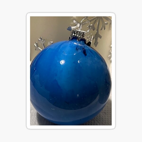 Item preview, Blue Christmas Painted Glistening Ornament Ball designed and sold by zanydoodles.