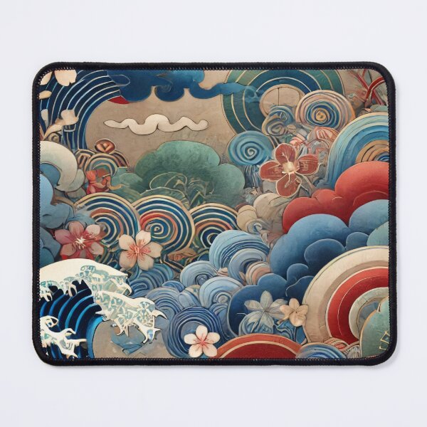 Item preview, Japanese Waves and Sakura Blossoms - Traditional Ukiyo-e Inspired Art designed and sold by SakuraJapanArt.