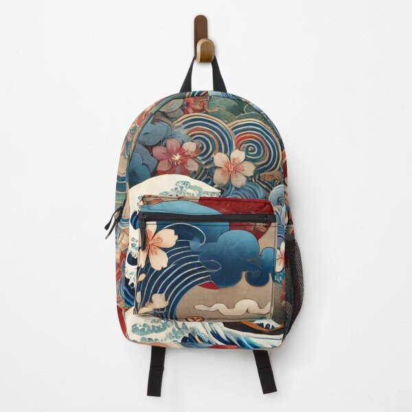 Item preview, Japanese Waves and Sakura Blossoms - Traditional Ukiyo-e Inspired Art designed and sold by SakuraJapanArt.