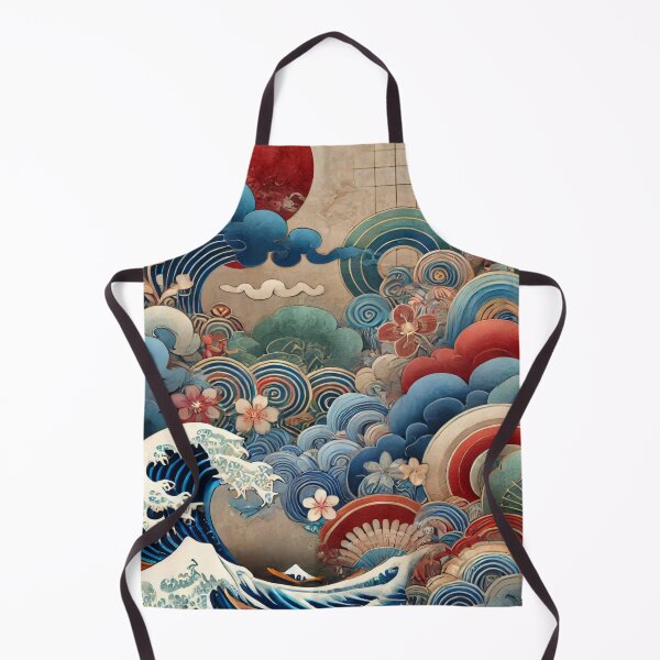 Item preview, Japanese Waves and Sakura Blossoms - Traditional Ukiyo-e Inspired Art designed and sold by SakuraJapanArt.