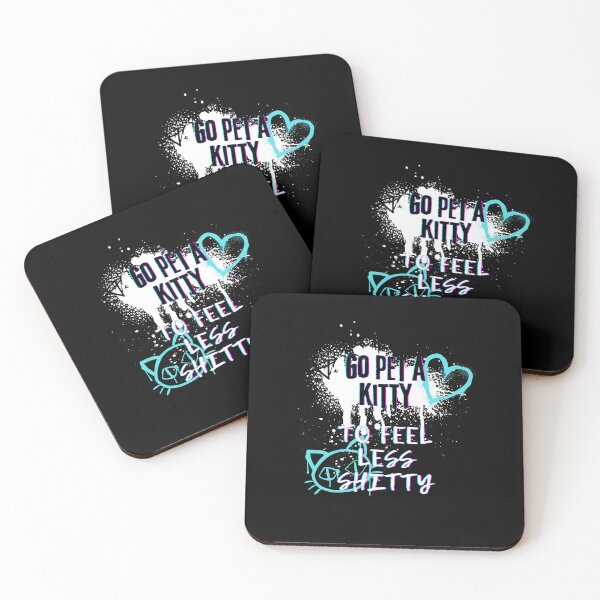 Item preview, Go pet a kitty to feel less shitty #CatGifts #CatLady #CatMom #CatDad #CatLife designed and sold by Anna Halasek.