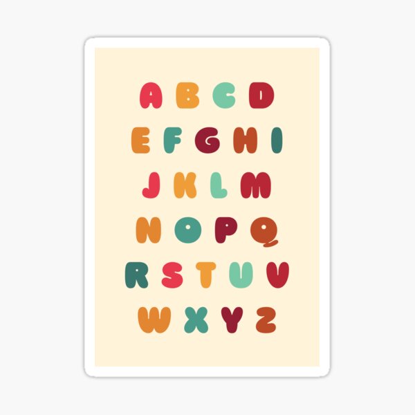 Item preview, Vibrant Bubble Letters Alphabet Print for Kids designed and sold by OakstoneCreat.