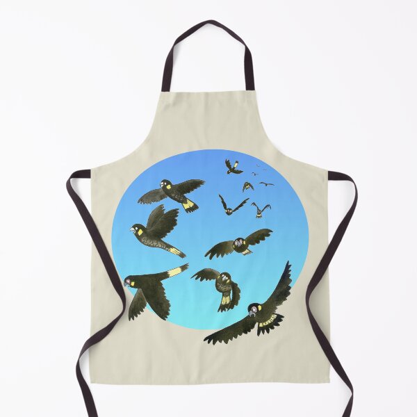 Item preview, Yellow-tailed Black-cockatoos flying (blue) designed and sold by Paula Peeters.
