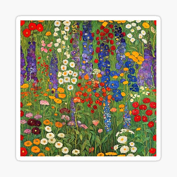 Aperçu de l'œuvre Gustav Klimt - Jardin de fleurs créée et vendue par maniacfitness.