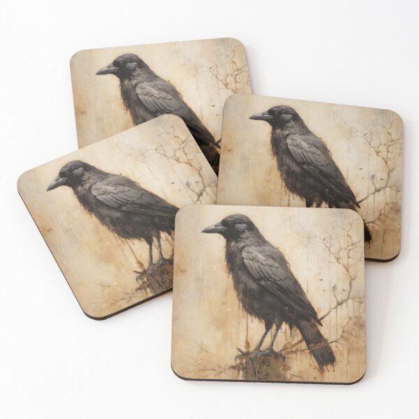 Item preview, Halloween Vintage Black Crow designed and sold by ArtHausPrint.