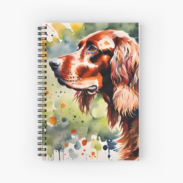 Irish Setter - Modern watercolour style dog breed portrait Spiral Notebook