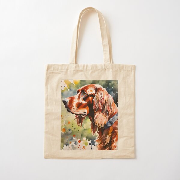 Irish Setter - Modern watercolour style dog breed portrait Cotton Tote Bag