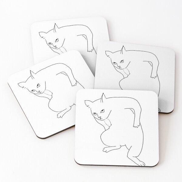 Item preview, wierd pose cat doodle  designed and sold by jwaalaa.