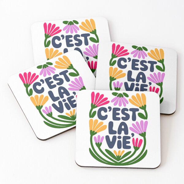 Item preview, "C'est la vie" A colorful and lively graphic with the French phrase designed and sold by OneLastWish.