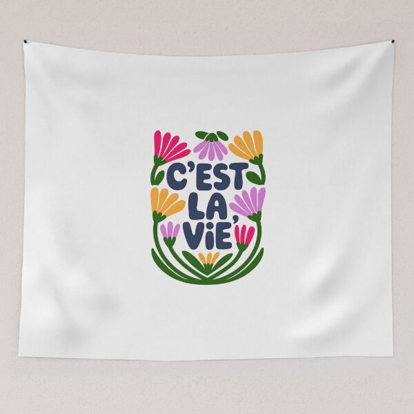 Item preview, "C'est la vie" A colorful and lively graphic with the French phrase designed and sold by OneLastWish.