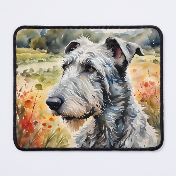 Irish Wolfhound - Dog Breed Portrait Mouse Pad