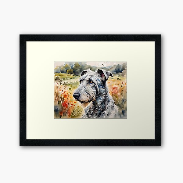 Irish Wolfhound - Dog Breed Portrait Framed Art Print