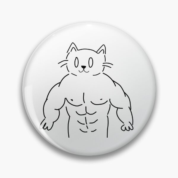 Item preview, muscle cat doodle designed and sold by jwaalaa.