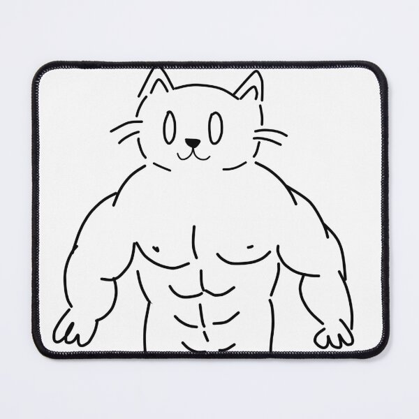 Item preview, muscle cat doodle designed and sold by jwaalaa.