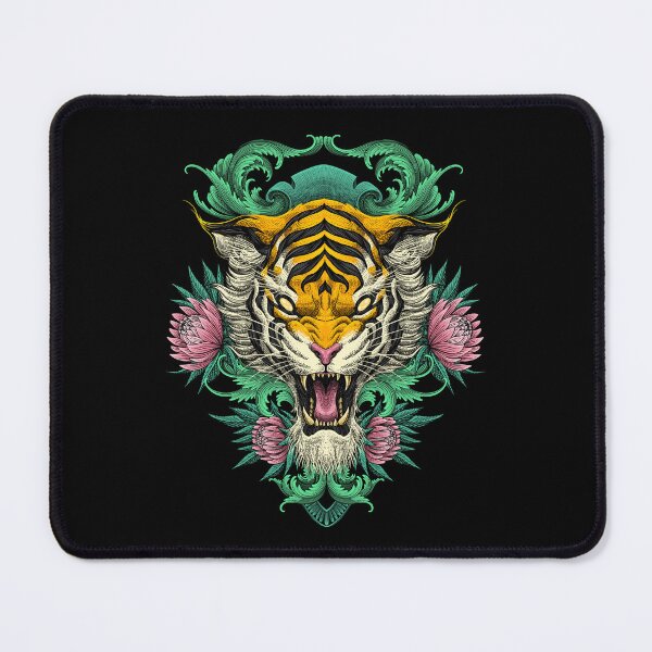 Item preview, Tiger head and flower decoration designed and sold by WOLForDEER.