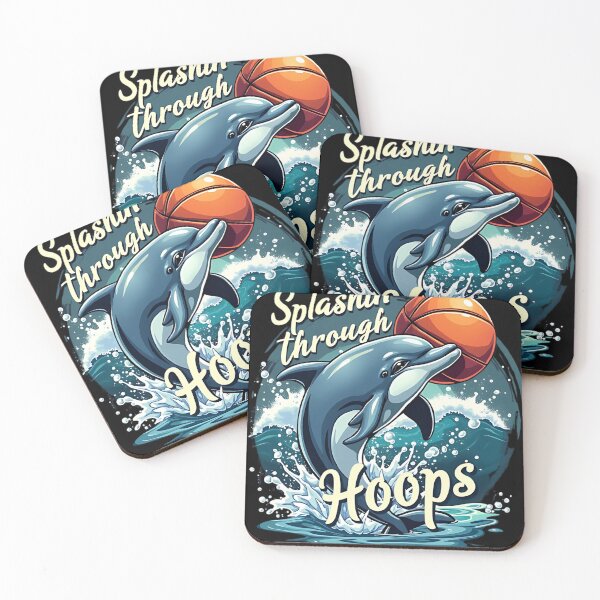 Artikelvorschau, "Soaring to the Hoop Play" Dolphin Basketball T-Shirt für den Basketball-Tag entworfen und verkauft von AI-volution.
